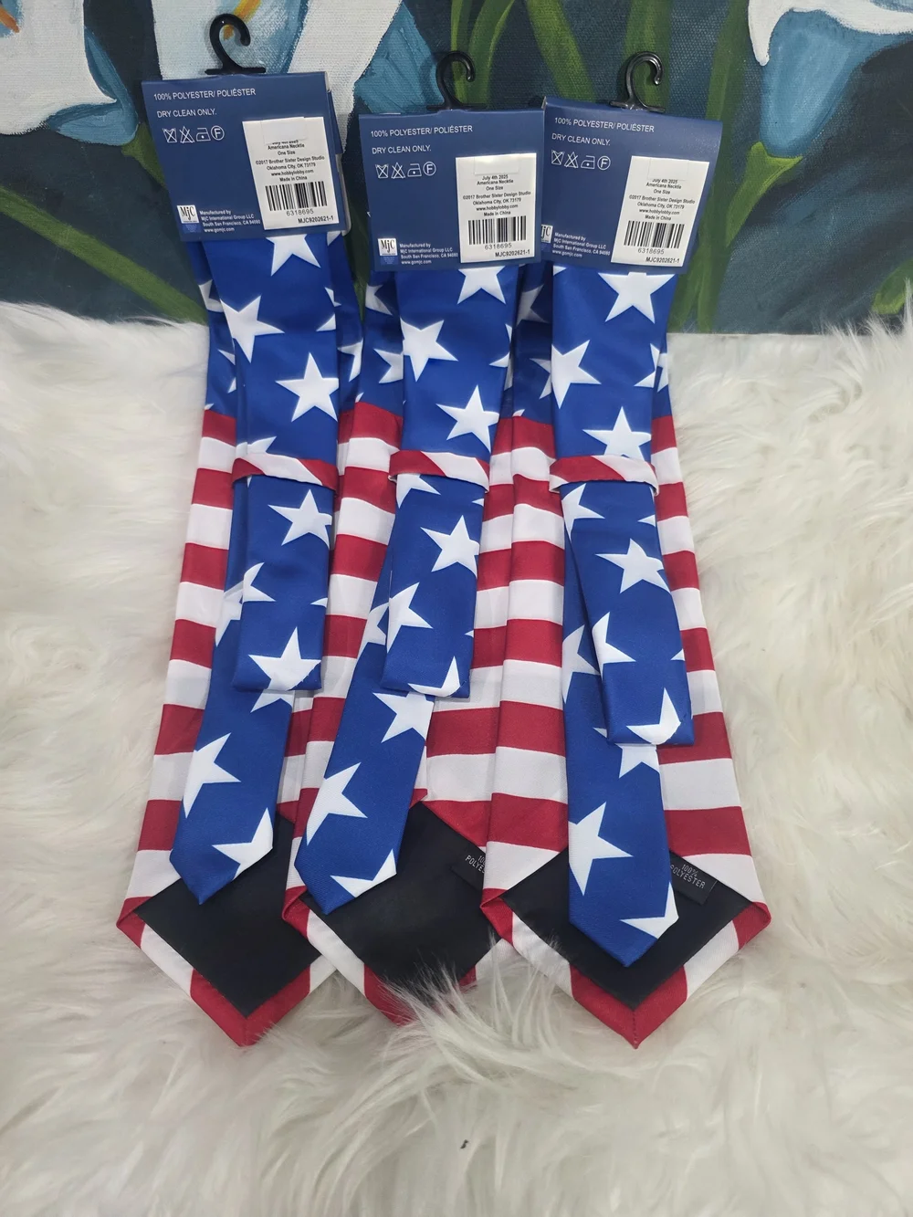 Source Unknown July 4th Necktie - Red, White & Blue Stars and Stripes